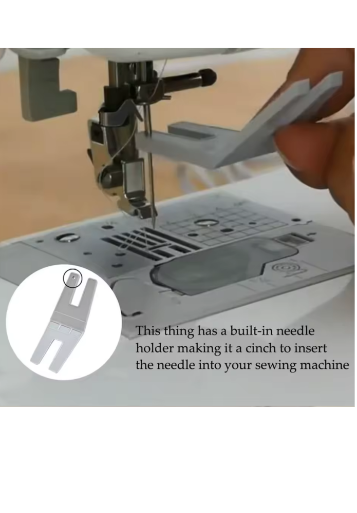  trouble holding needle for insertion , bulky seam jumper with hole to hold needle securely