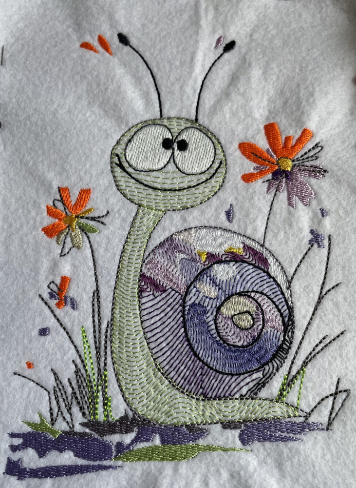 In The Hoop Cedric The Snail Digital Download Machine Embroidery Design File 5 X7