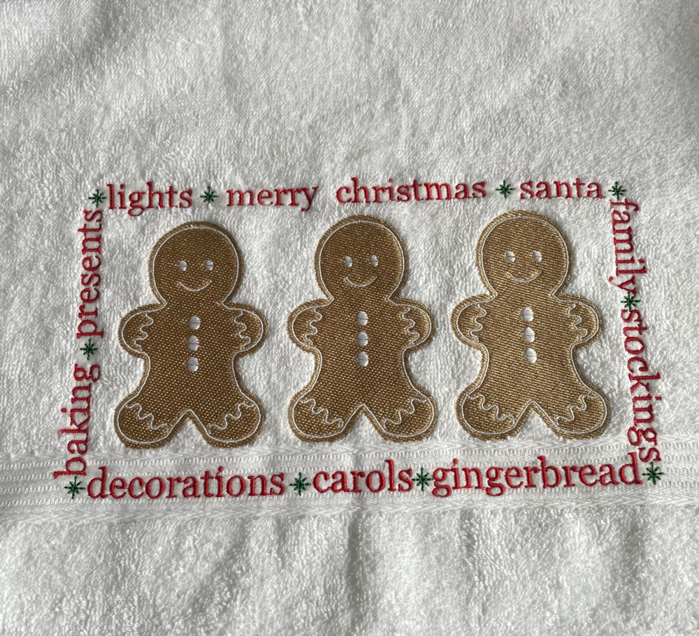 In The Hoop Christmas Gingerbread Men Digital Download Machine Embroidery Design File 6x10 Hoop