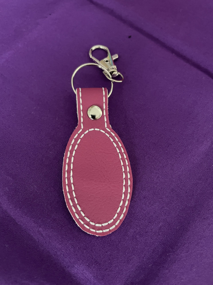 In The Hoop Blank Oval Keyring Digital Download Machine Embroidery Design File 5&times;7 Hoop