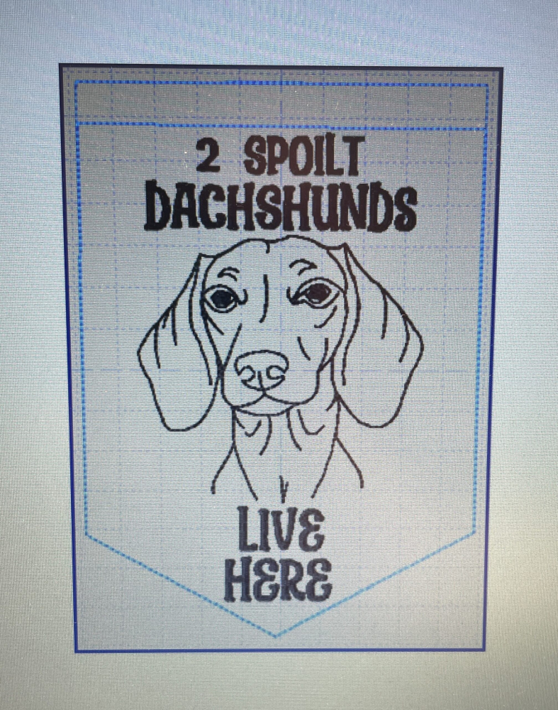 In The Hoop 2 Dachshunds Door Hanger Digital Download Machine Embroidery Design File 5&times;7 Hoop