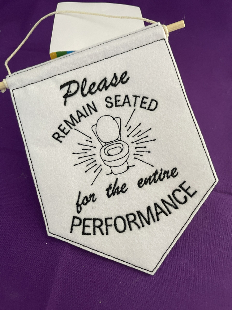In The Hoop Toilet Humour 1 Door Hanger Digital Download Machine Embroidery Design File 5&times;7 Hoop