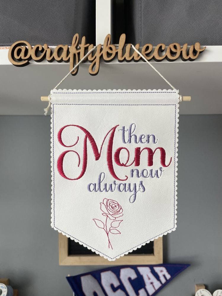 In The Hoop Mom, Mum, Mam Door Hanger Digital Download Machine Embroidery Design File 5&times;7 Hoop