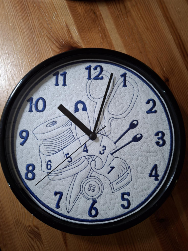 In The Hoop Sewing Clock Face Digital Download Machine Embroidery Design File 8&times;8 or 12&times;8 Hoop