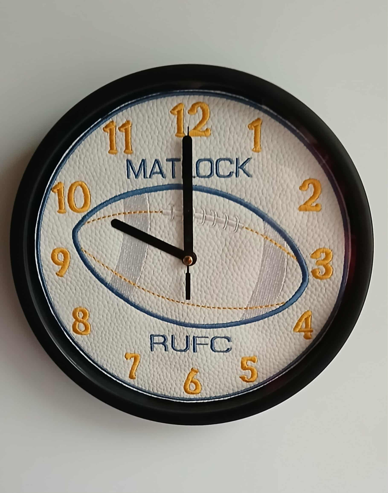 In The Hoop Rugby Ball Clock Face Digital Download Machine Embroidery Design File 8&times;8 or 12&times;8 Hoop