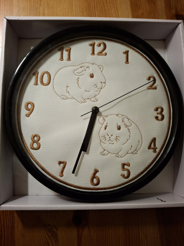 In The Hoop Guinea Pigs Clock Face Digital Download Machine Embroidery Design File 8&times;8 or 12&times;8 Hoop