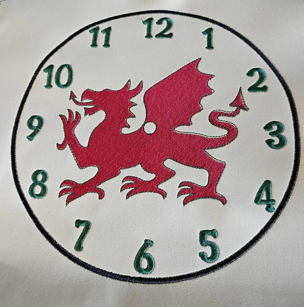 In The Hoop Dragon Clock Face Filled and Outline Digital Download Machine Embroidery Design File 8&times;8 or 12&times;8 Hoop