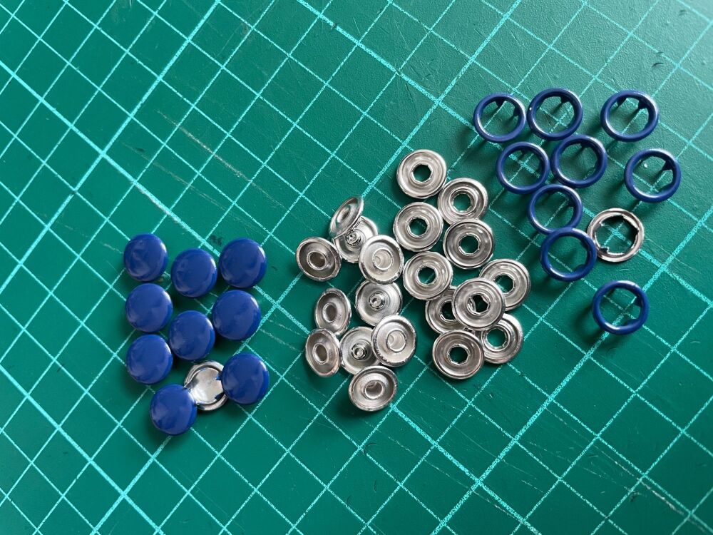 9MM Metal Snap Fastener Navy Pack of 10 Sets