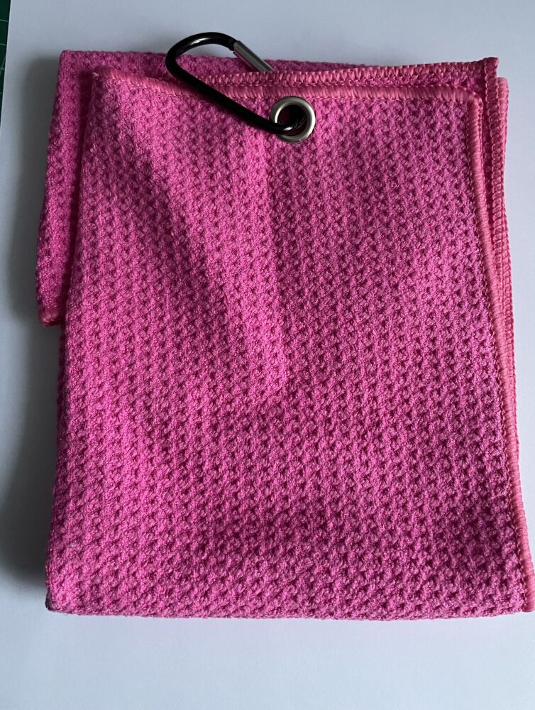 DOUBLE FOLD GOLF TOWEL BRIGHT PINK 001