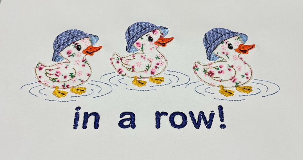 In The Hoop Ducks In A Row Digital Download Machine Embroidery Design File 6&times;10 Hoop