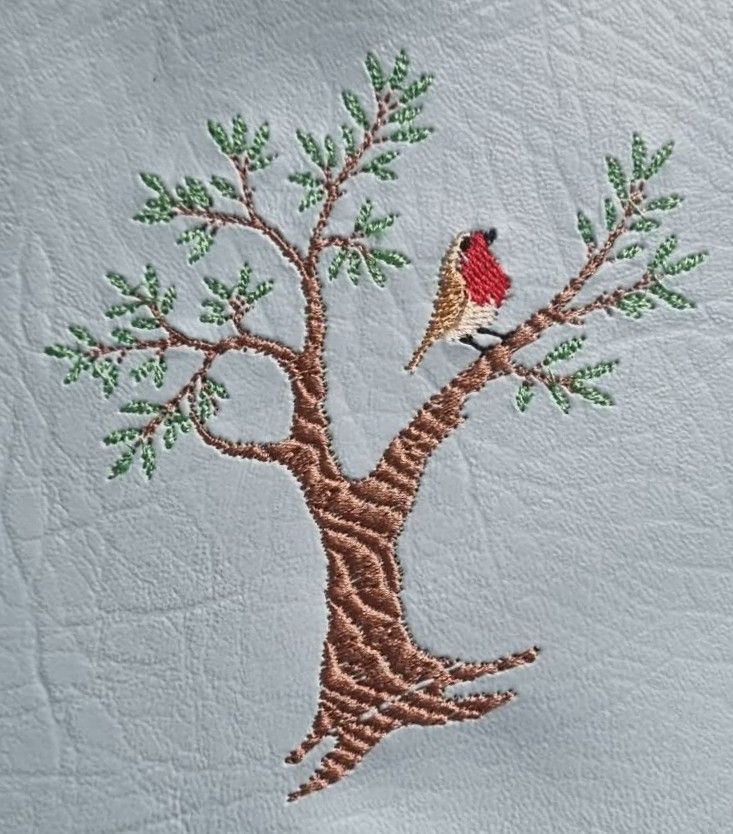 In The Hoop Robin Tree Digital Download Machine Embroidery Design File 4x4 Hoop