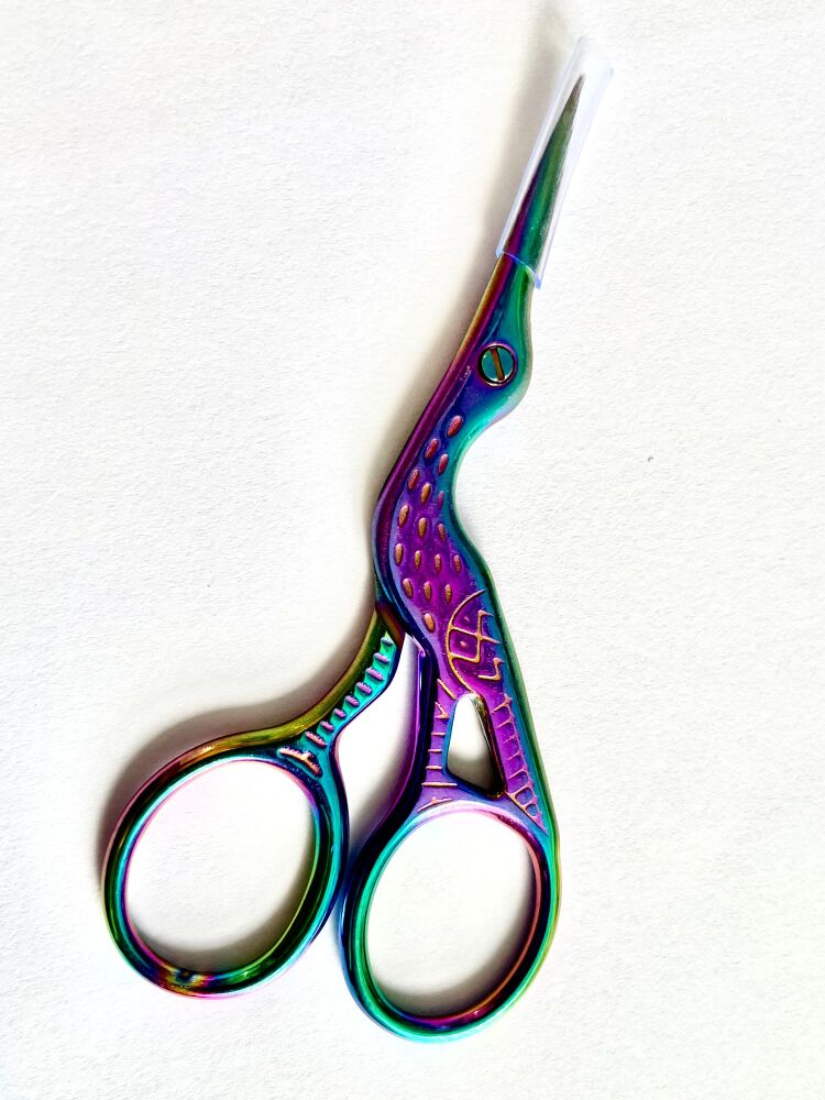 <!-- 005 --> Stork embroidery scissors Rainbow Colour
