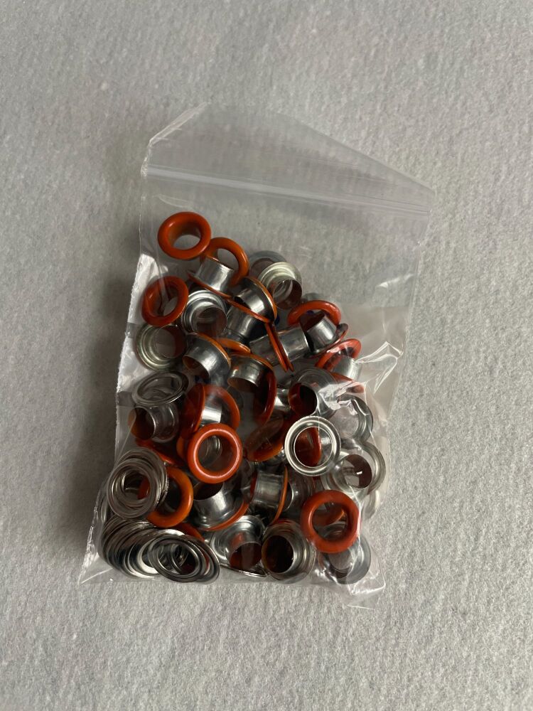 6MM METAL EYELETS 50PK ORANGE