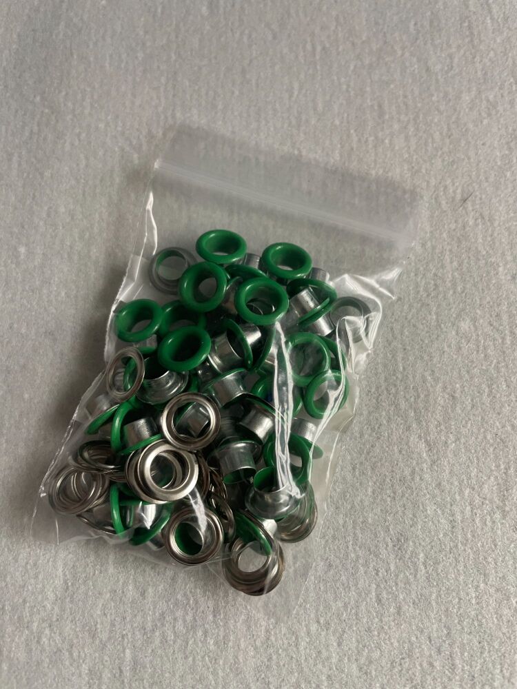 6MM METAL EYELETS 50PK GREEN