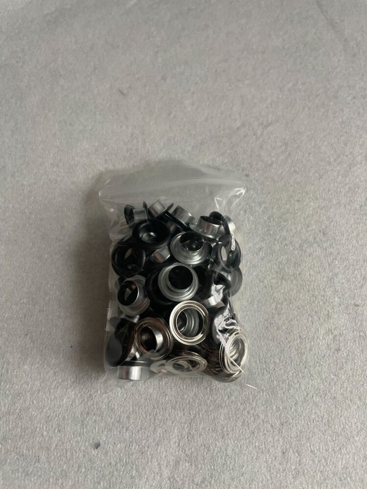 8MM METAL EYELETS 50PK BLACK