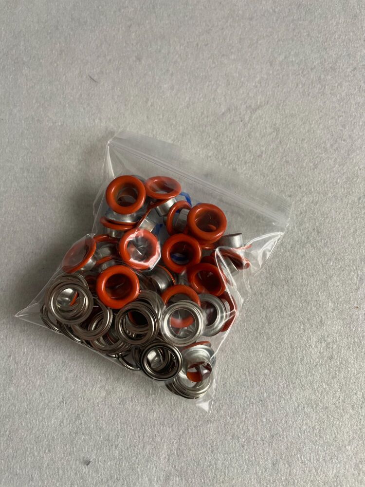 8MM METAL EYELETS 50PK ORANGE