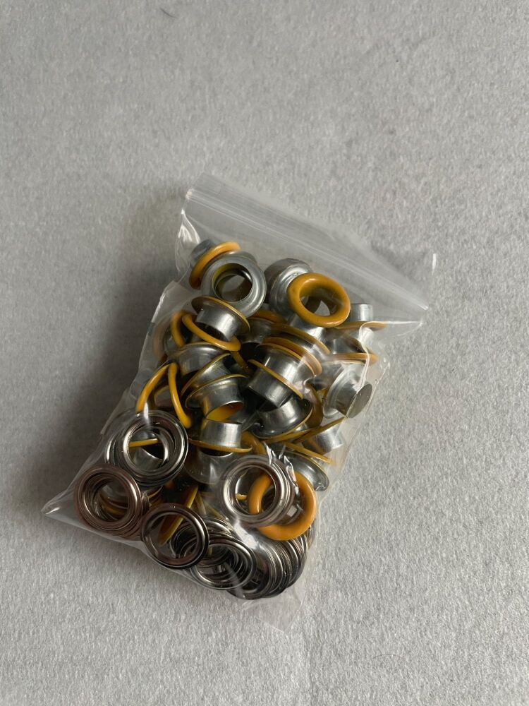 8MM METAL EYELETS 50PK MUSTARD YELLOW