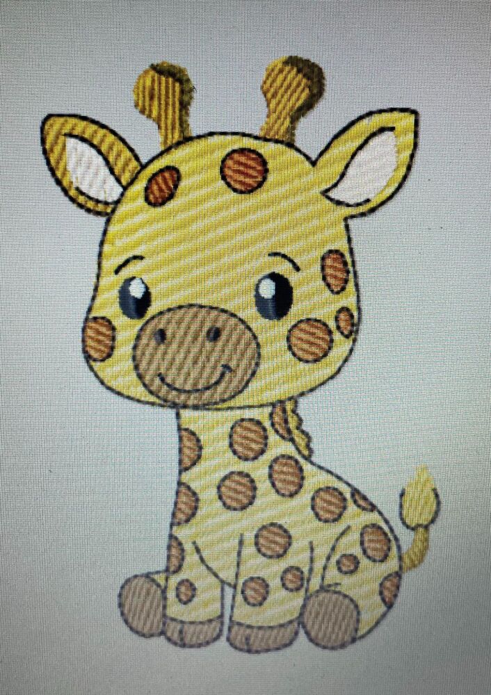 In The Hoop Cute Giraffe Digital Download Machine Embroidery Design File 5X7 Hoop
