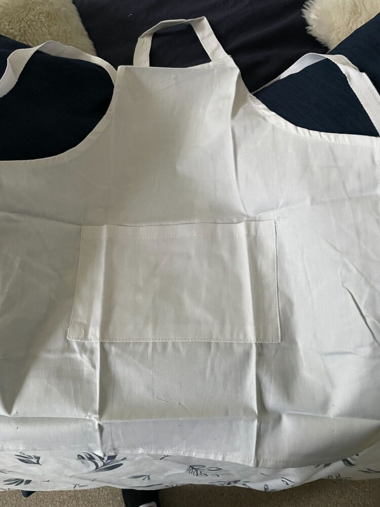 New Product Childs White Twill Apron 60x50cm