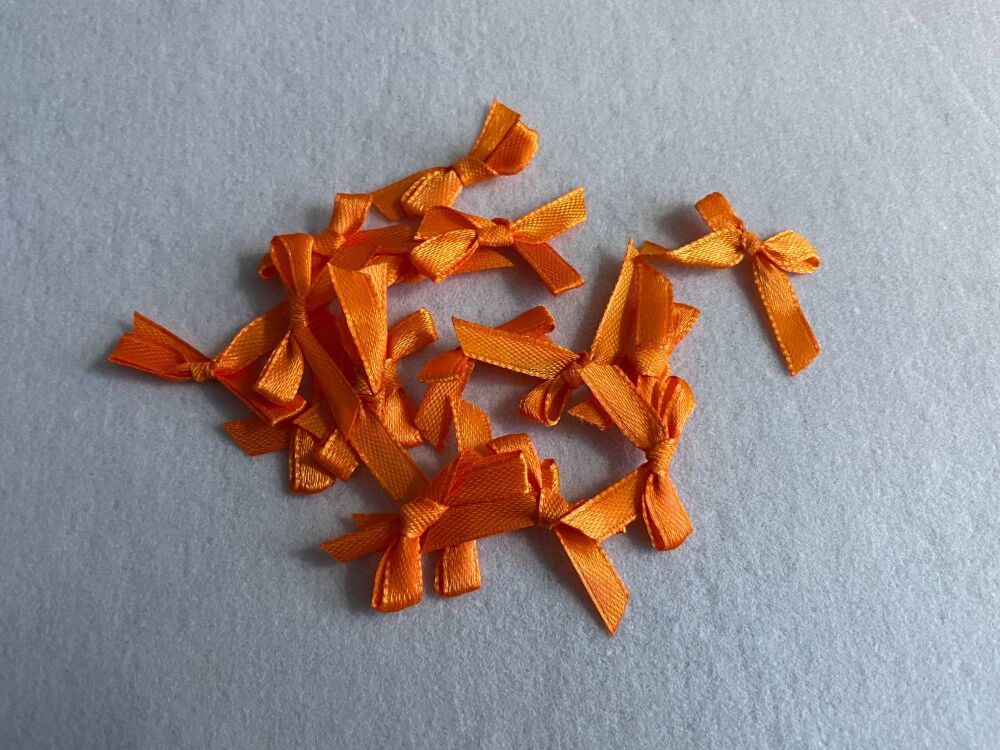 SATIN BOWS- 3CM- ORANGE
