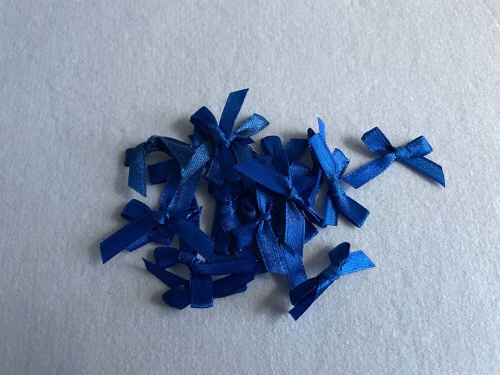 SATIN BOWS- 3CM- ROYAL BLUE