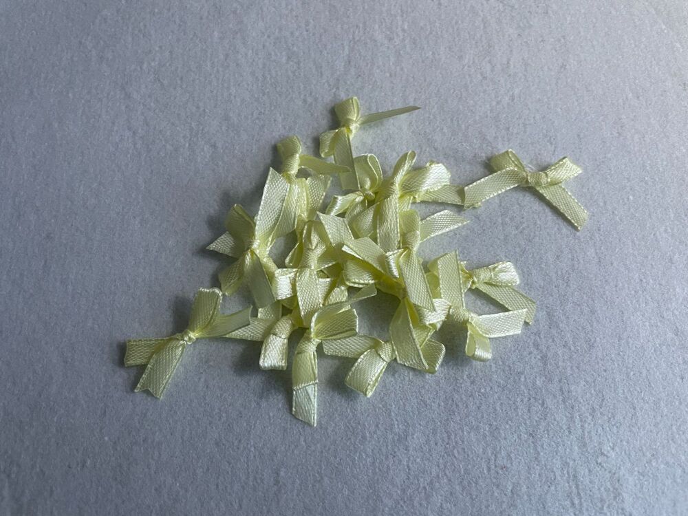 SATIN BOWS- 3CM- LEMON