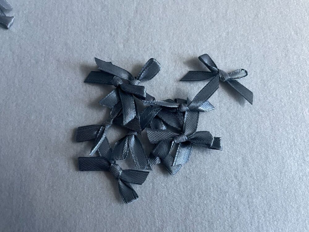SATIN BOWS- 3CM- DARK GREY