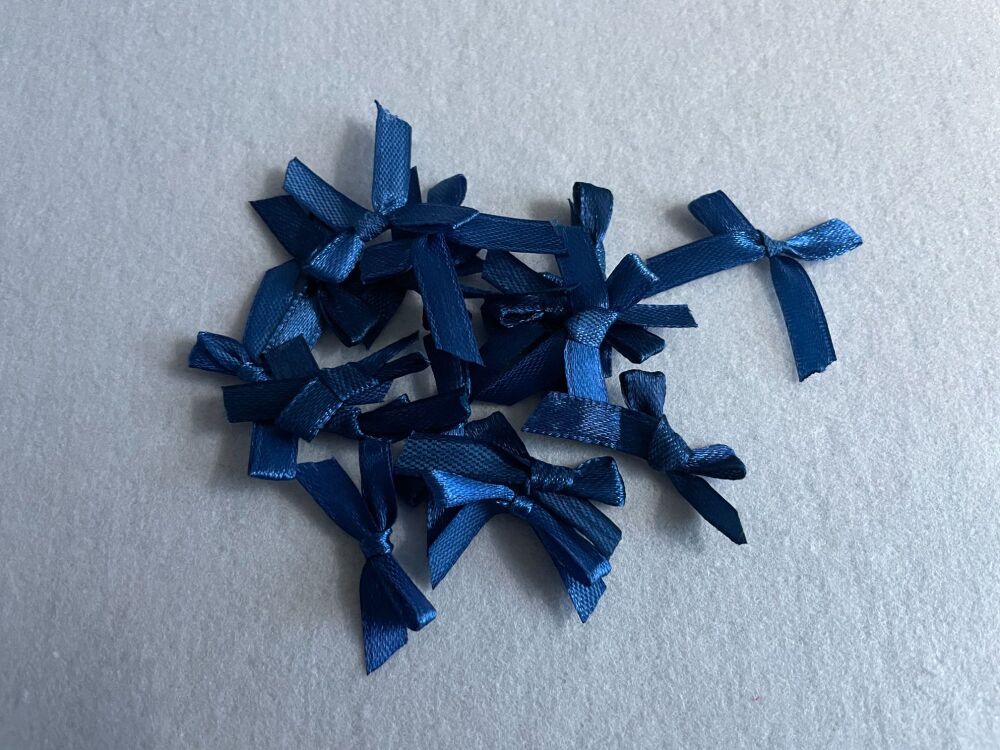 SATIN BOWS- 3CM- NAVY BLUE