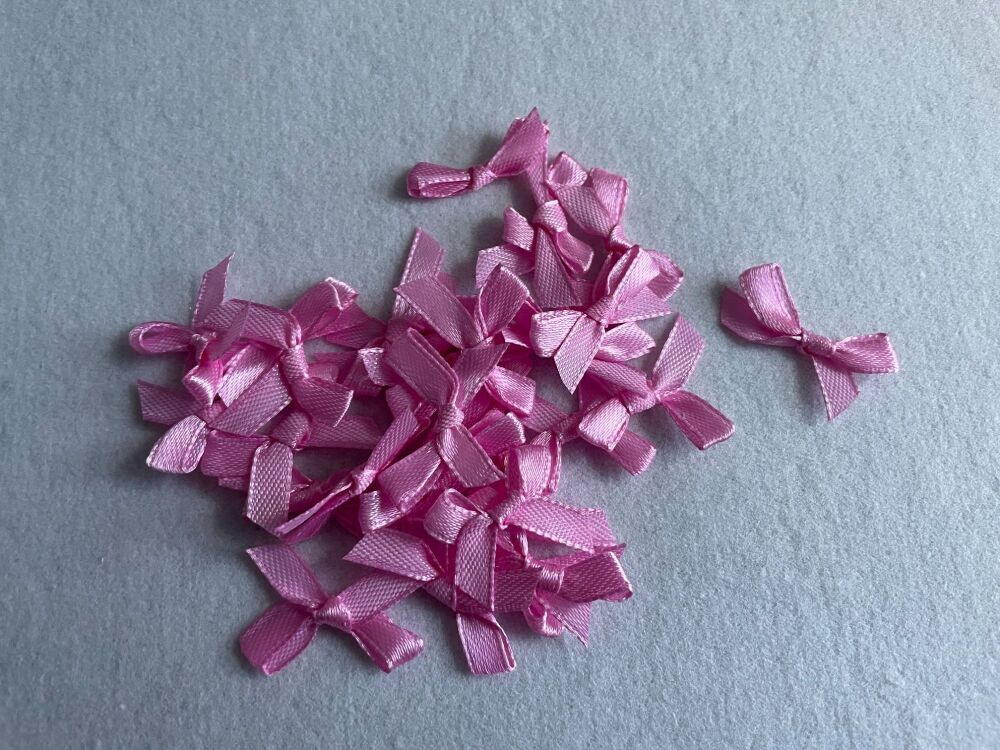 SATIN BOWS- 3CM- PINK