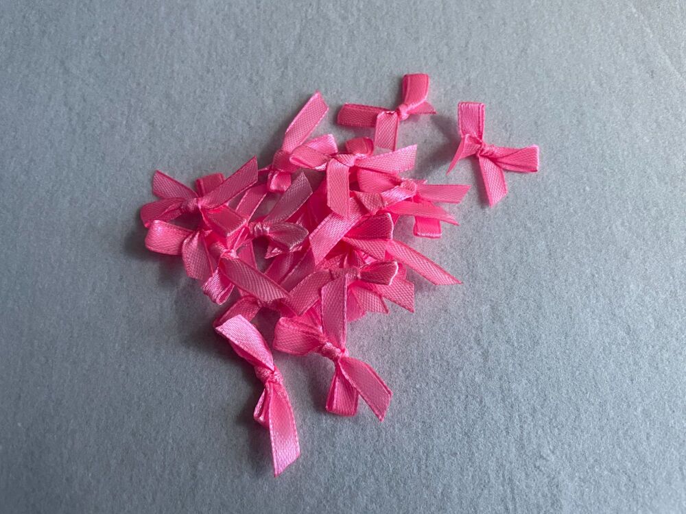 SATIN BOWS- 3CM- BRIGHT PINK