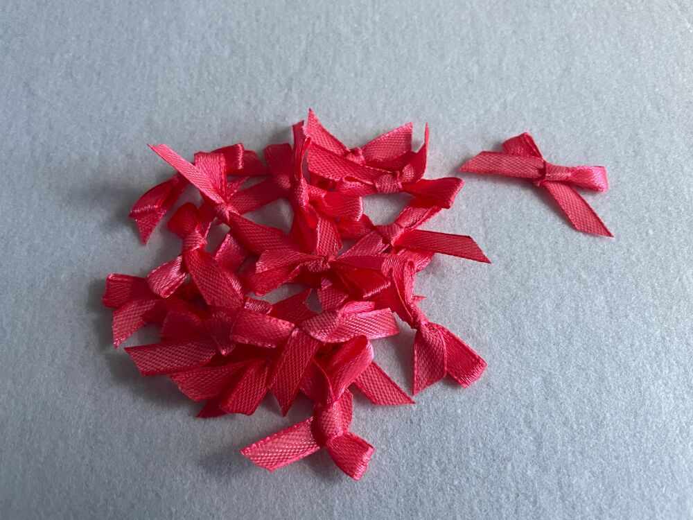 SATIN BOWS- 3CM- SALMON PINK