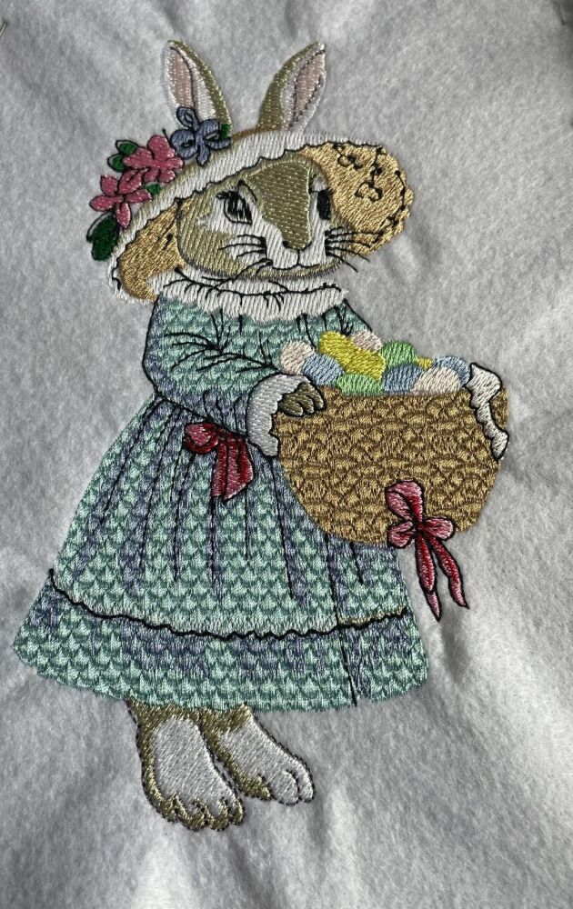 In The Hoop Cute Easter Rabbit Digital Download Machine Embroidery Design File 5X7 Hoop