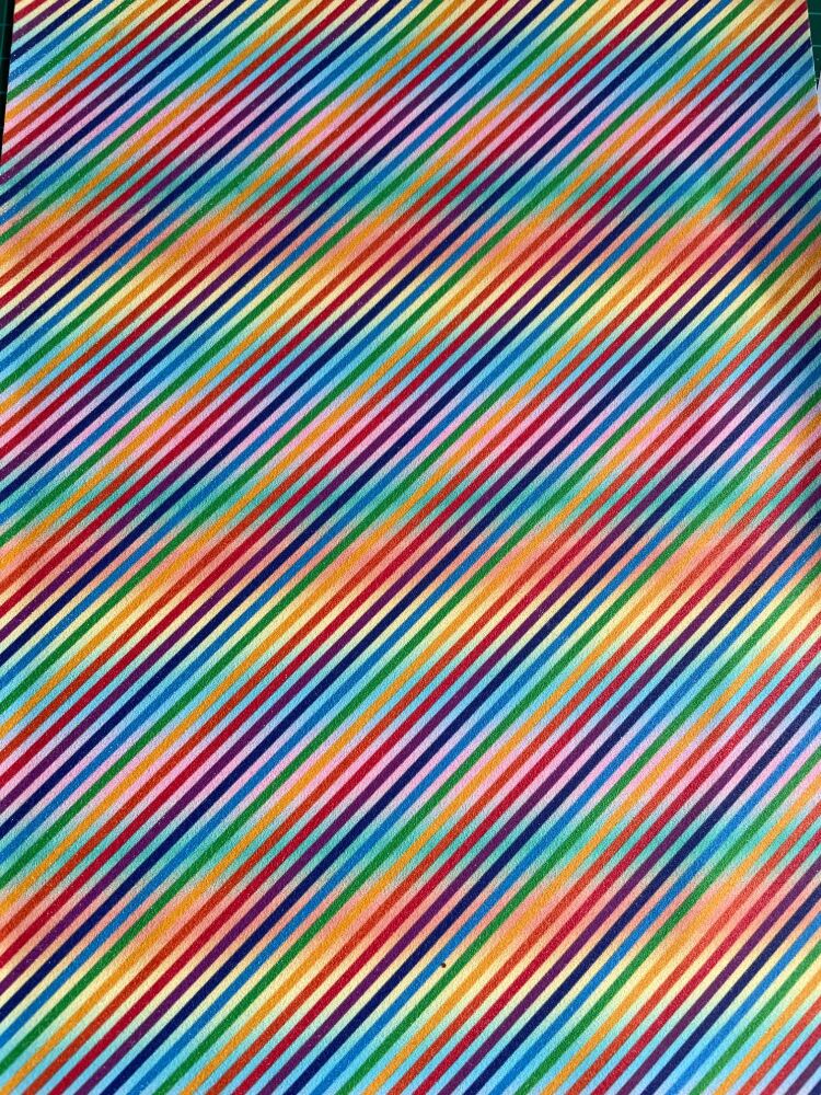 Rainbow Stripe Faux Leather/Vinyl A4 Size
