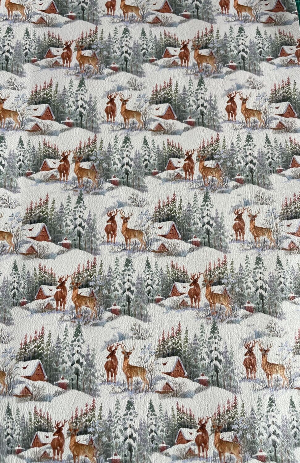 Christmas Deer Faux Leahter/Vinyl A4 Size