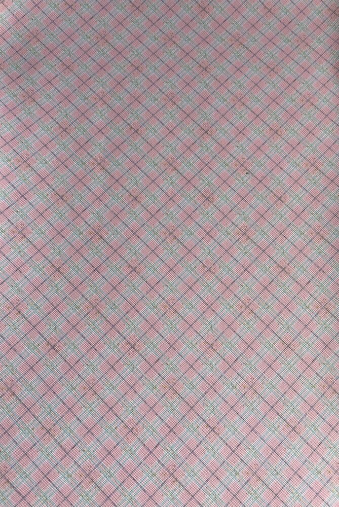 Pink Check Faux Leather/Vinyl A4 Size