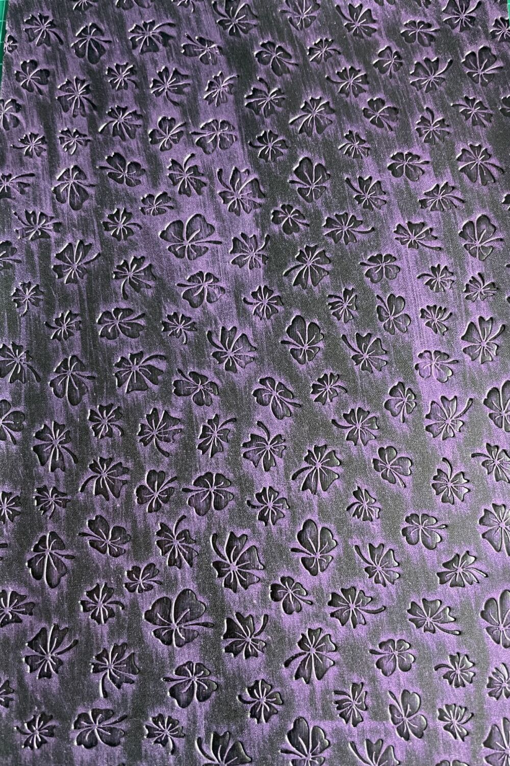 Purple Flower Faux Leather/Vinyl A4 Size