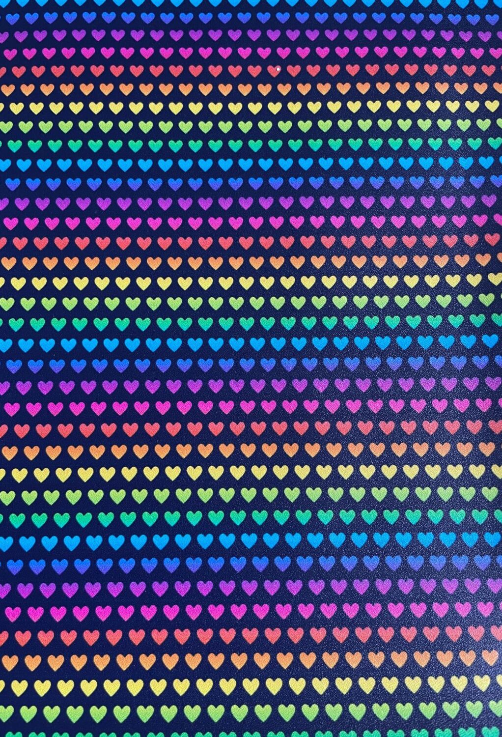 Rainbow Hearts Faux Leather/Vinyl A4 Size