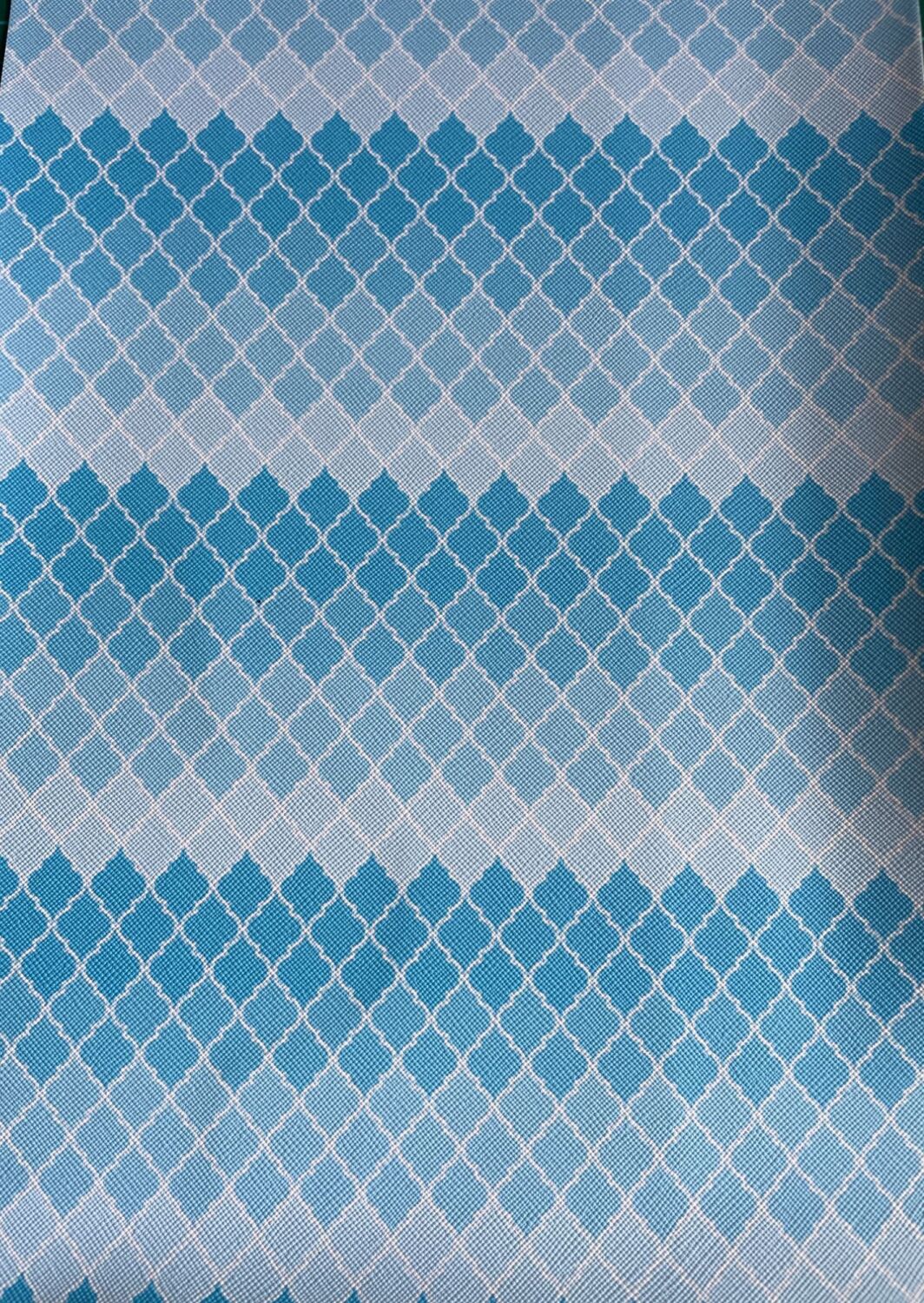 Blue Pattern Faux Leather/Vinyl A4 Size