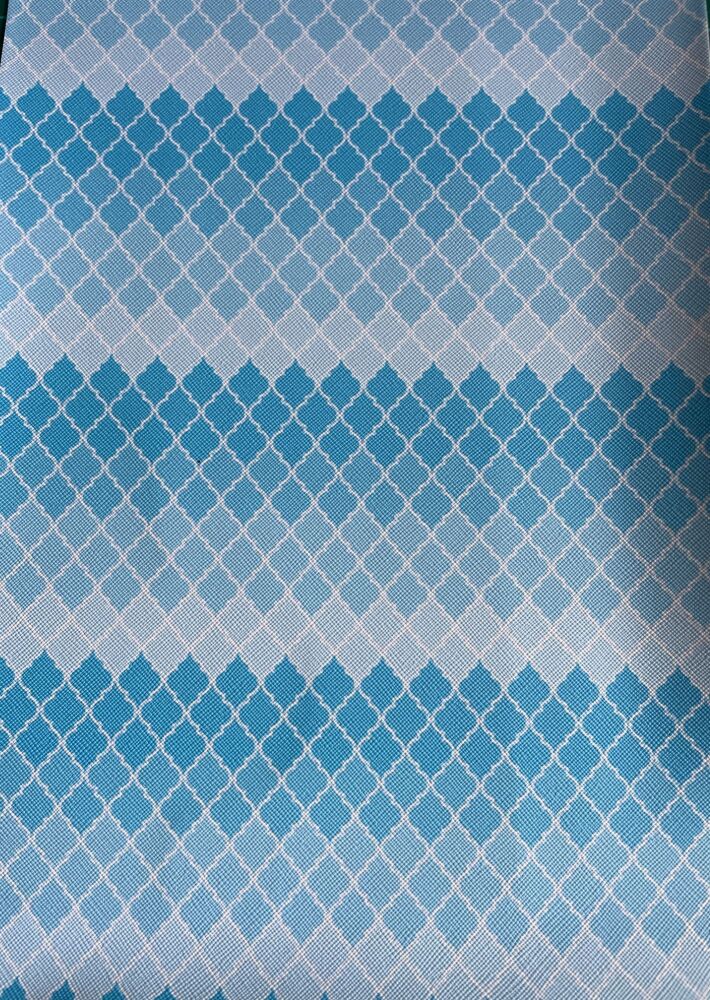 Blue Pattern Faux Leather/Vinyl A4 Size