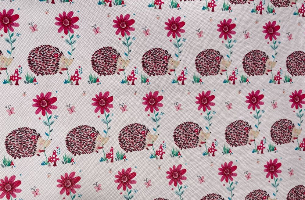Hedgehogs Faux Leather/Vinyl A4 Size