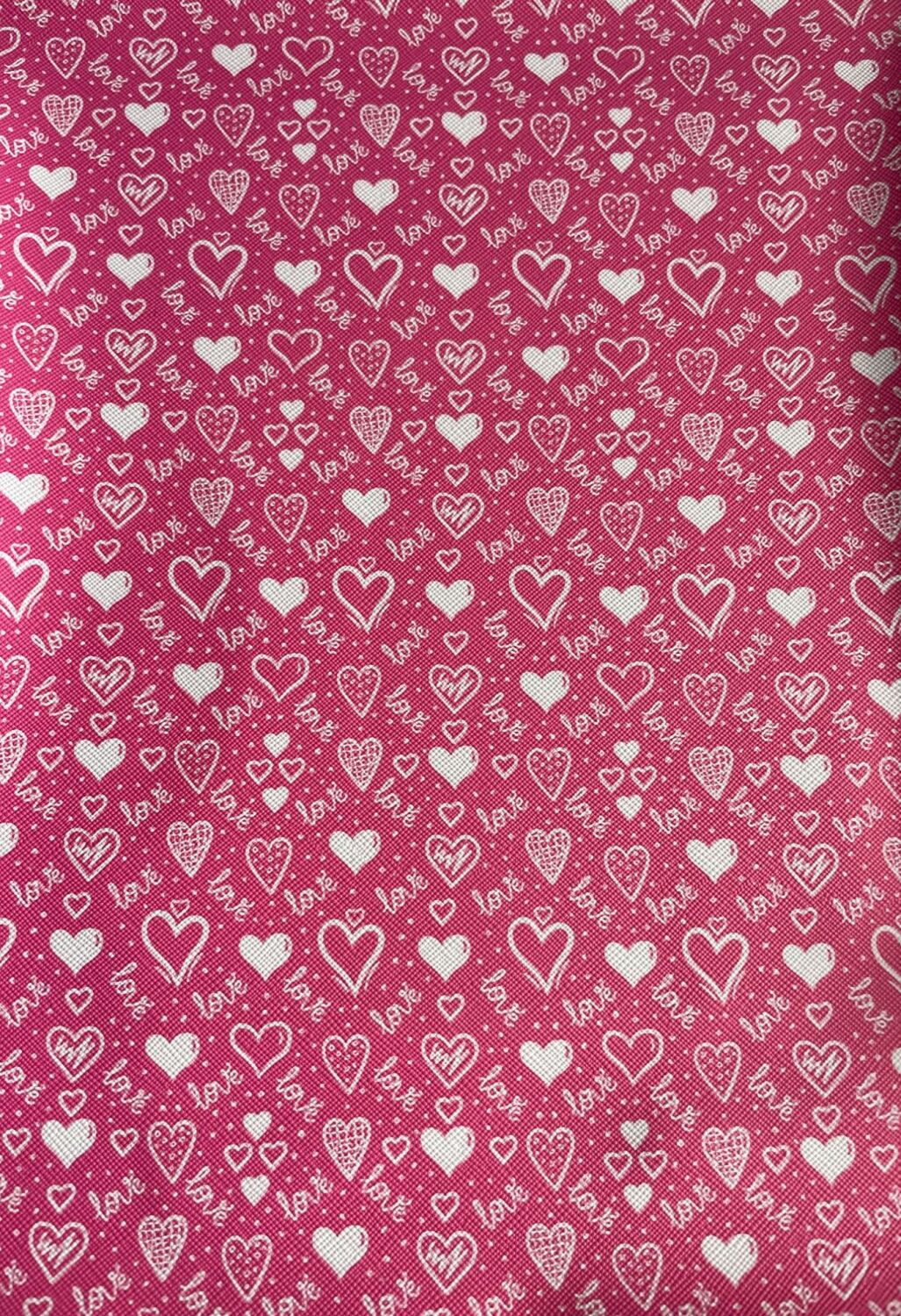 Pink Love & Hearts Faux Leather/Vinyl A4 Size