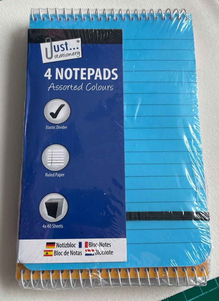 Pack of 4 Spiral Note pads 15cm x 10cm