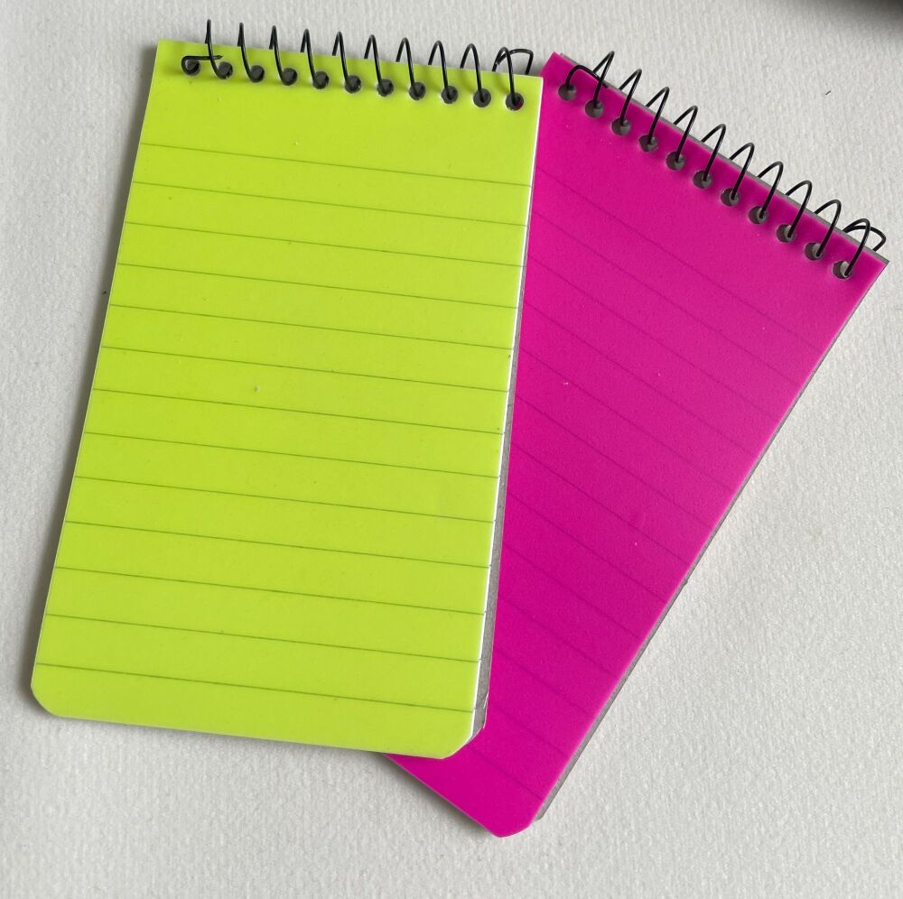 Pack of 4 Spiral Note pads 13cm x 7.5cm