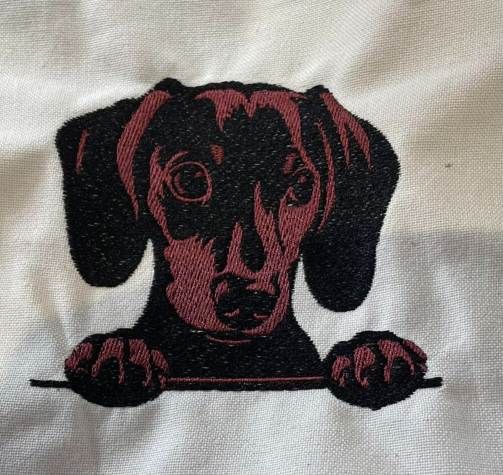 In The Hoop Dachshund Digital Download Machine Embroidery Design File 5X7 Hoop