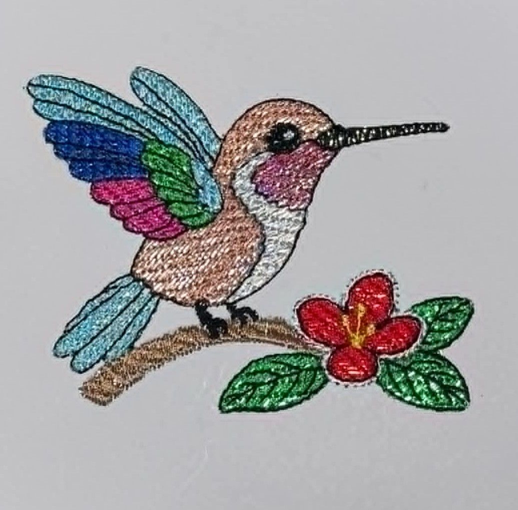 In The Hoop Foil Hummingbird Digital Download Machine Embroidery Design File 4x4 Hoop