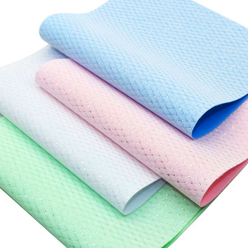 New Product 4pcs/set 19.99x32.99cm Sparking Glitter Plain Solid Color Faux Leather Sheets 5 SETS ONLY!