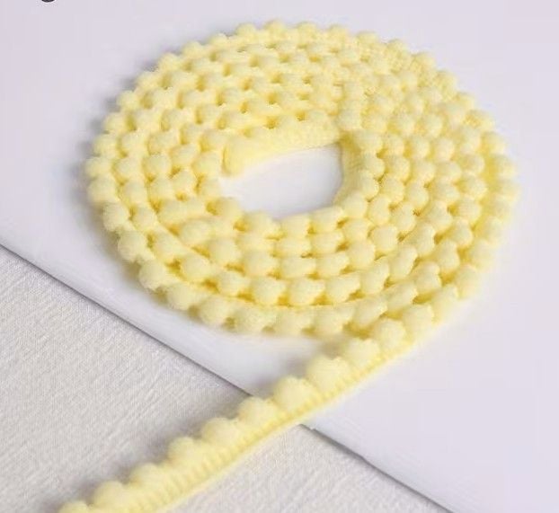 New Product Lemon Pom Pom Trim 1cm wide Price per metre