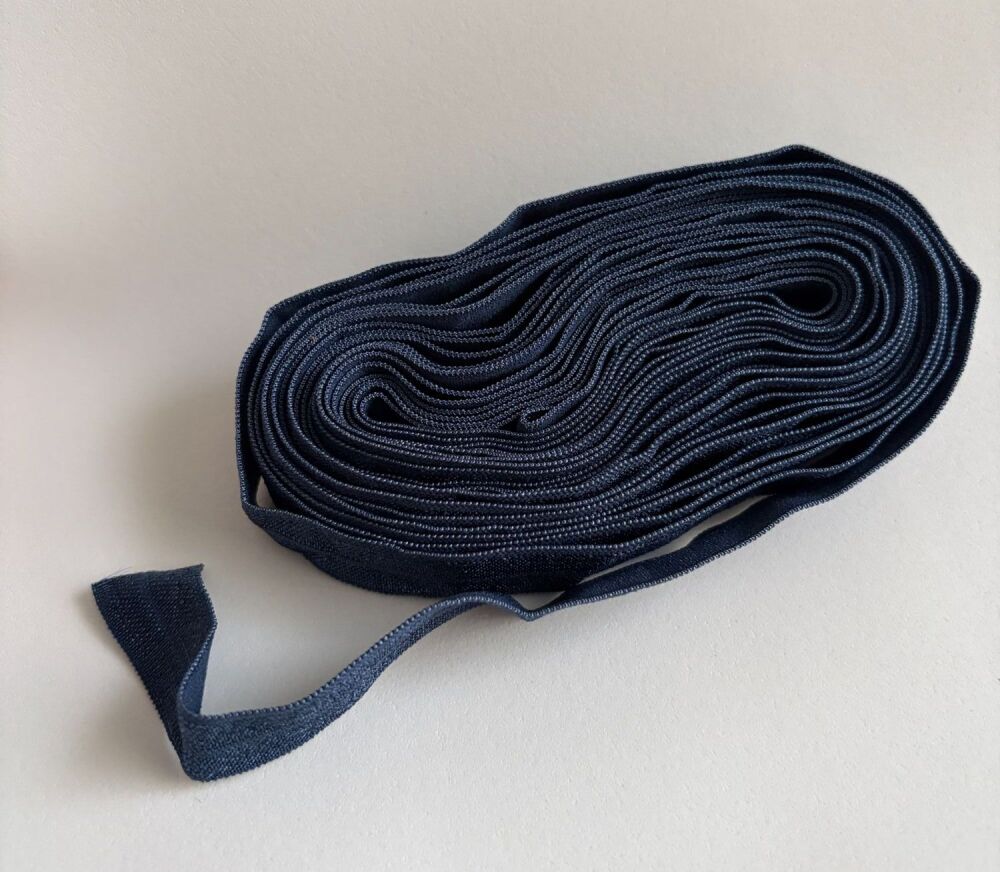 New Product Navy Blue Fold Over Elastic 5m