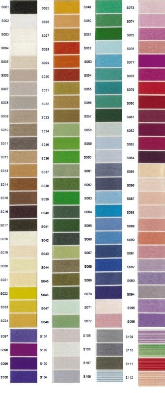 Brother Embroidery Thread Color Chart