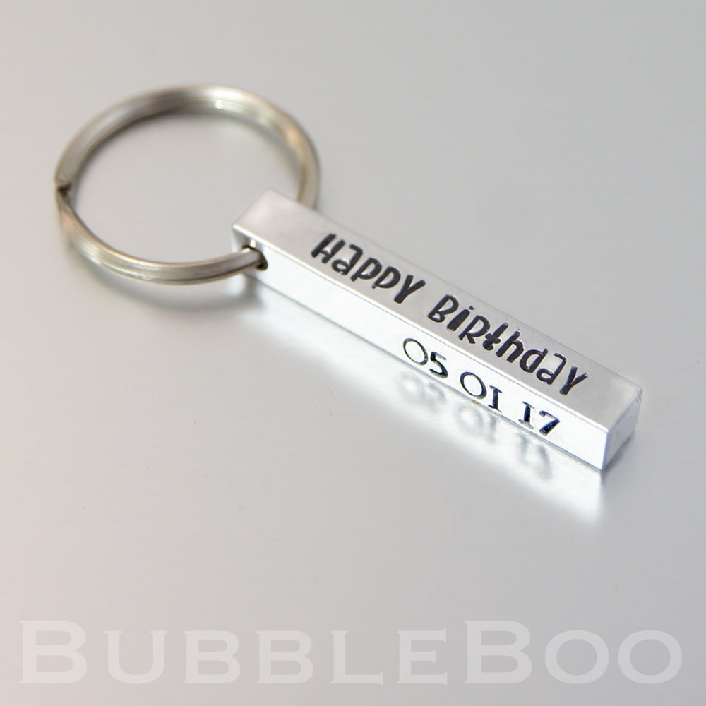 Personalised square keyring